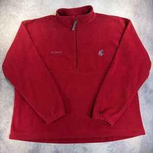 Columbia Fleece Pullover Mens XXL Red Washington State WSU Cougars 1/4 Zip